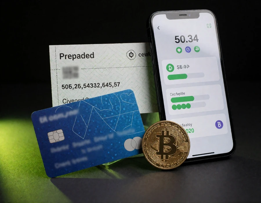 Bankkarte, Zahlungsvoucher und Smartphone mit Krypto-Wallet als &Uuml;bersicht der Zahlungswege im Zoccer Online Casino