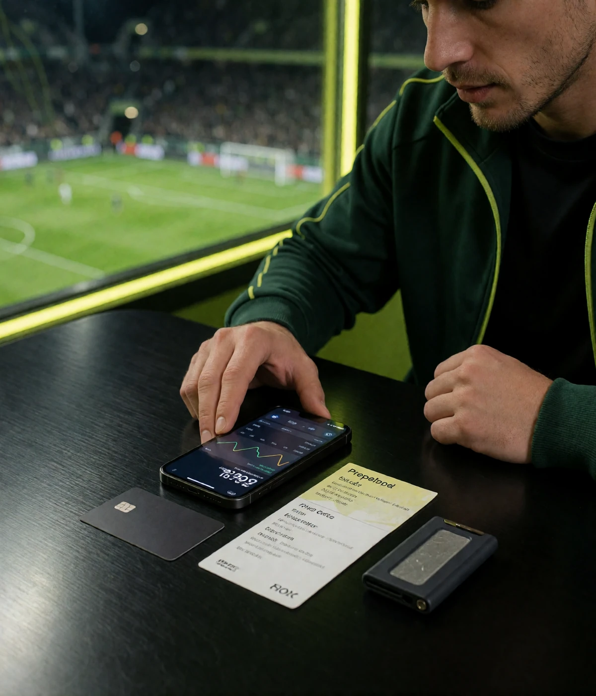 H&auml;nde eines Spielers w&auml;hlen zwischen Smartphone mit Krypto-Wallet, Bankkarte, Voucher und Hardware-Wallet - Zahlungswege im Zoccer Casino